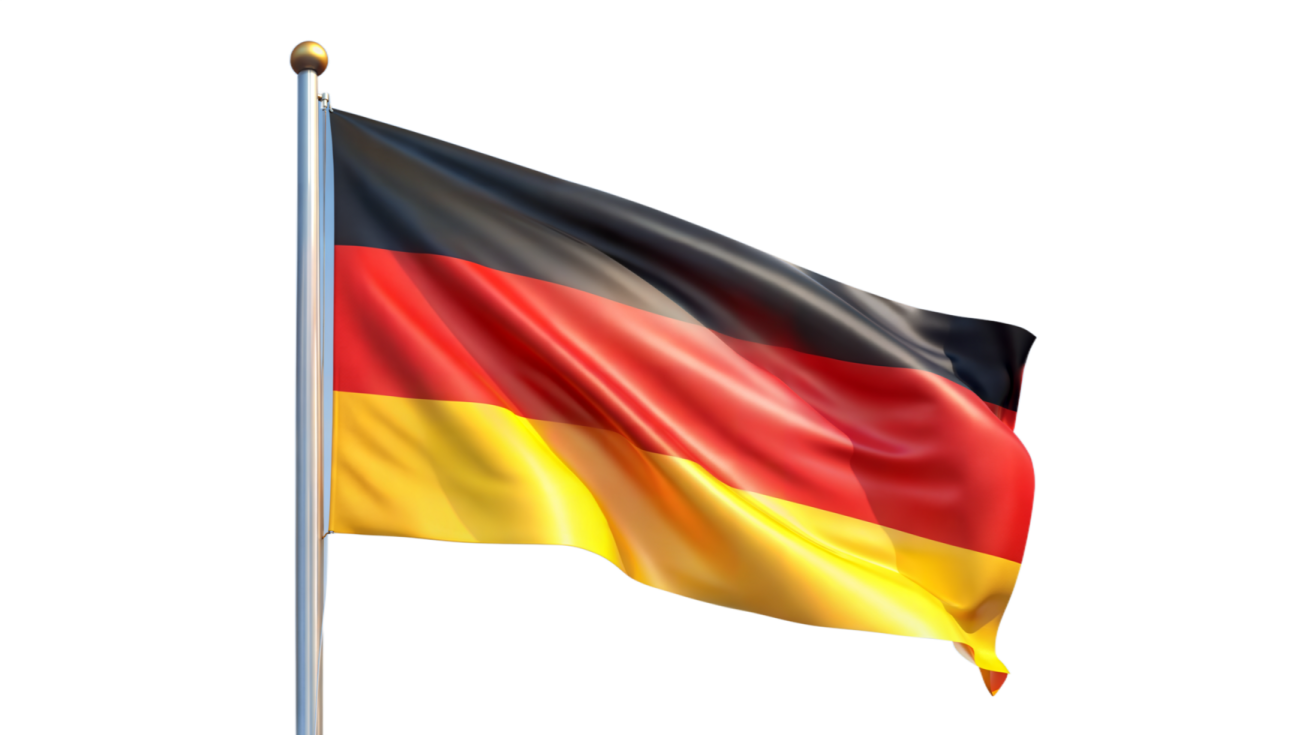 a german flag flying in the wind