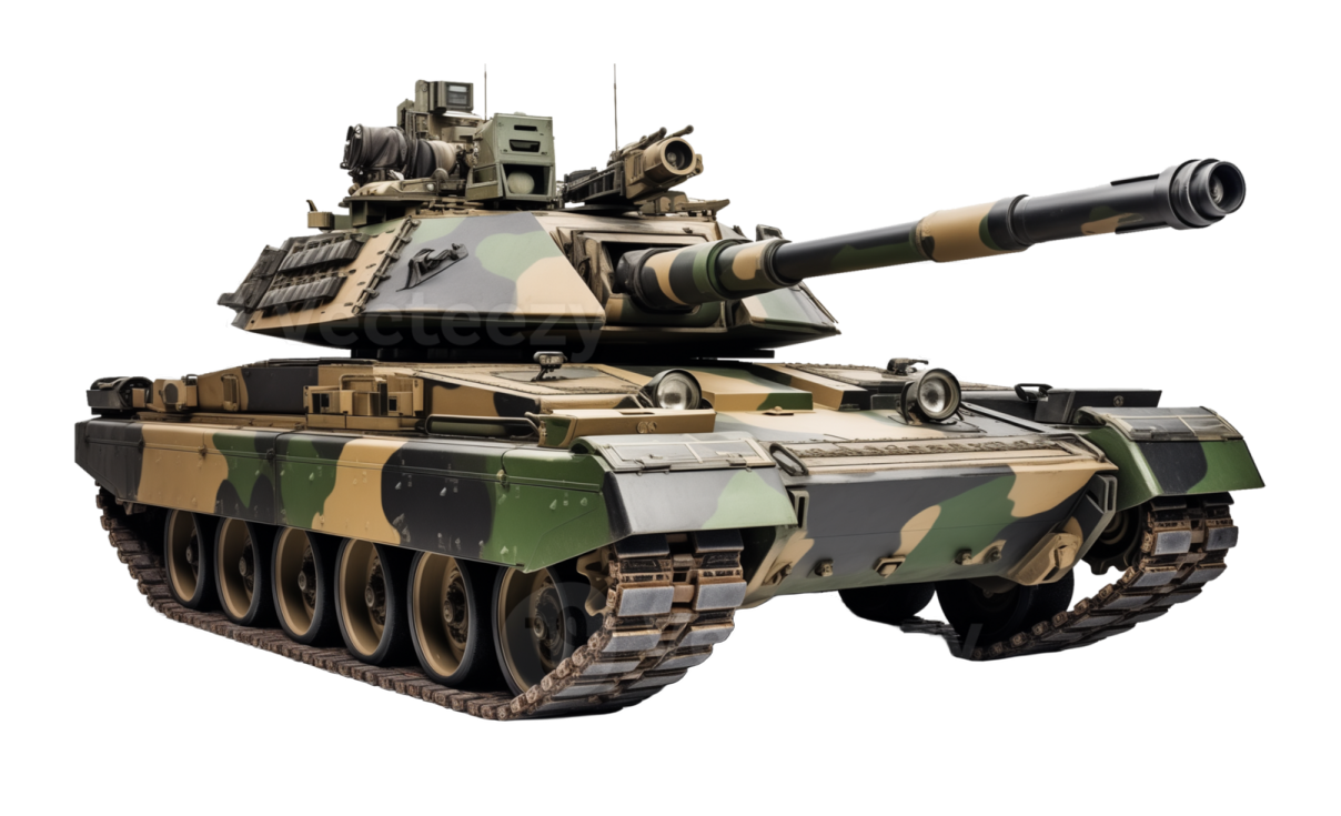 a military tank on a white background