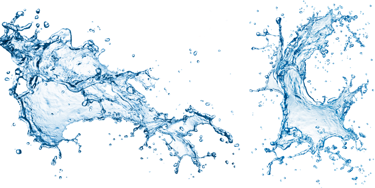 water splashes on a white background