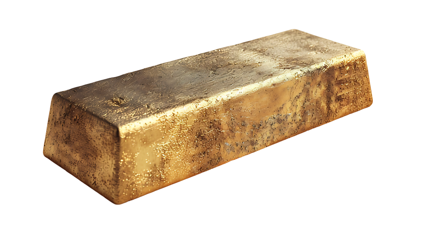 a gold bar on a white background