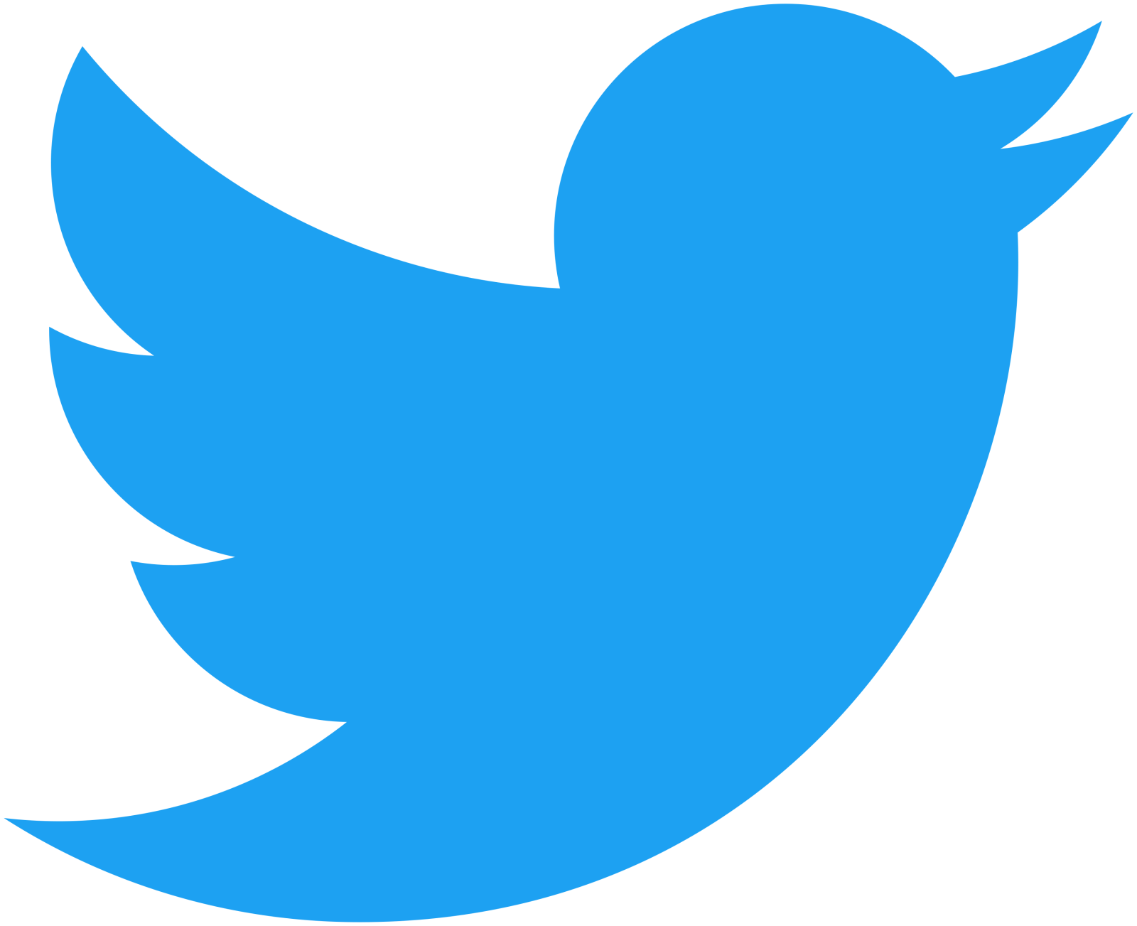 a blue twitter logo on a white background