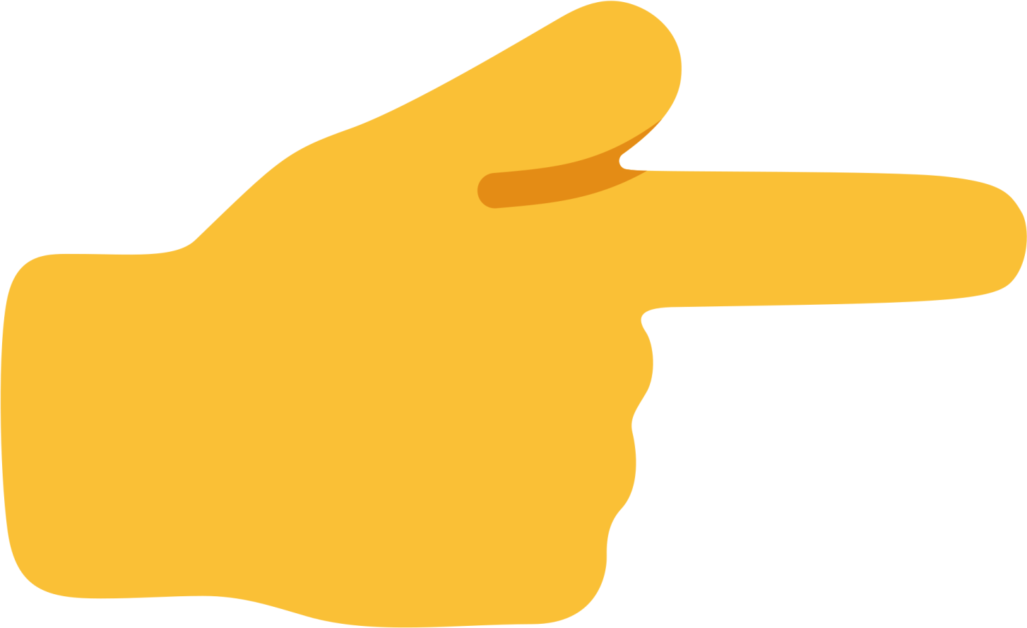 a yellow hand pointing at the viewer