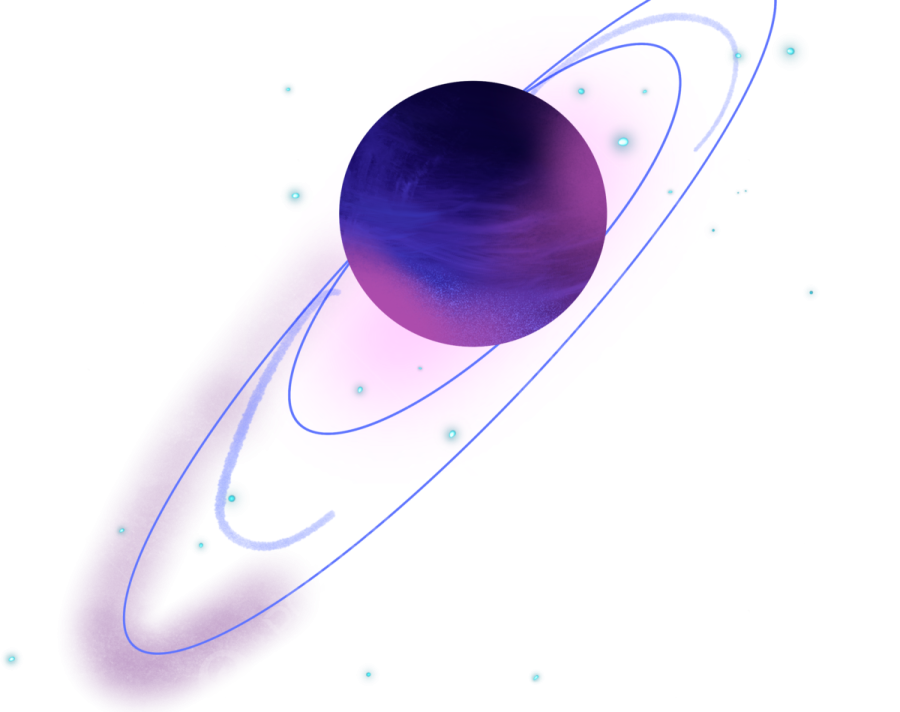 an image of the planet with a ring around it