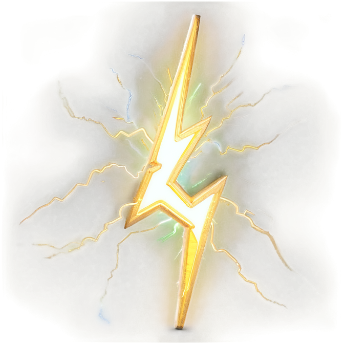 a yellow lightning bolt on a white background