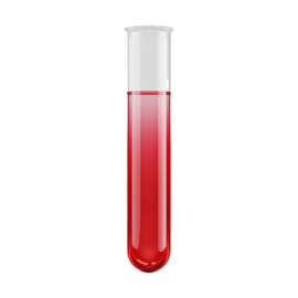 a test tube filled with red liquid
