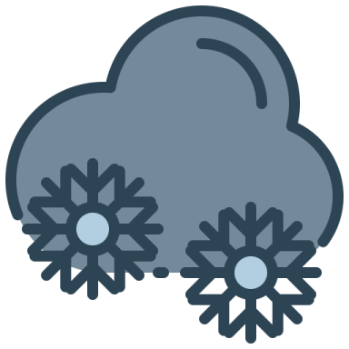 a cloud with snow flakes on it