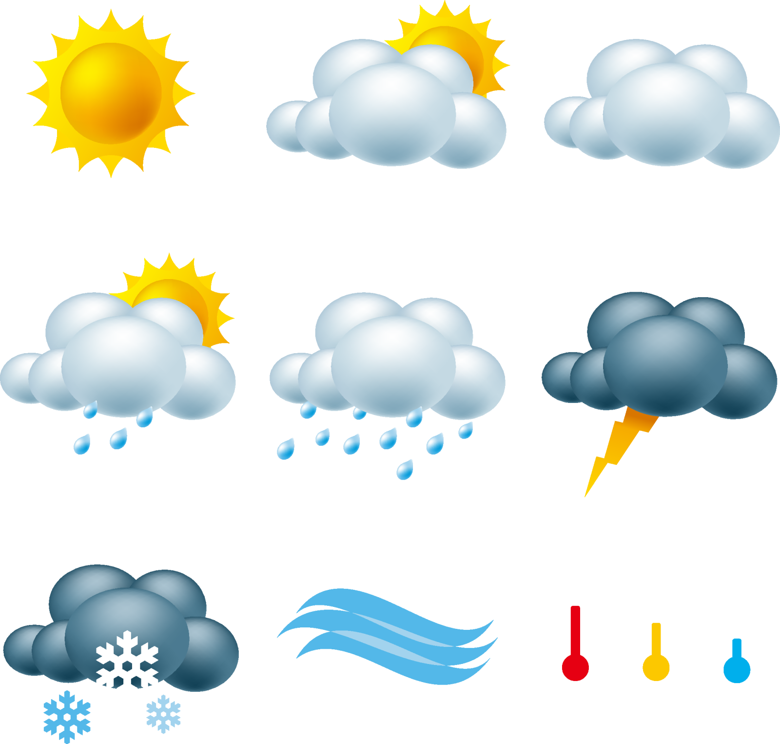 a set of weather icons