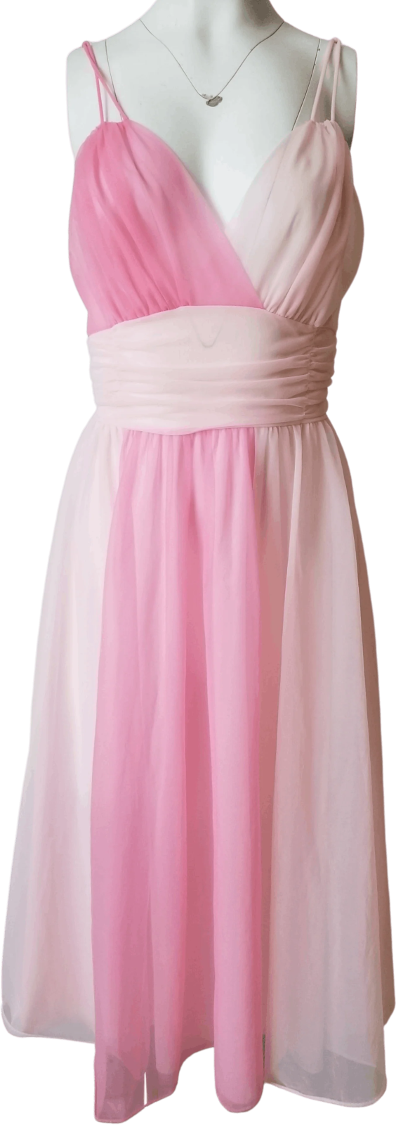 a pink dress on a manne