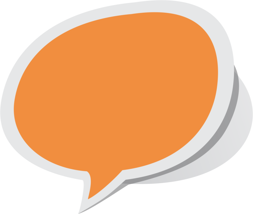 an orange speech bubble