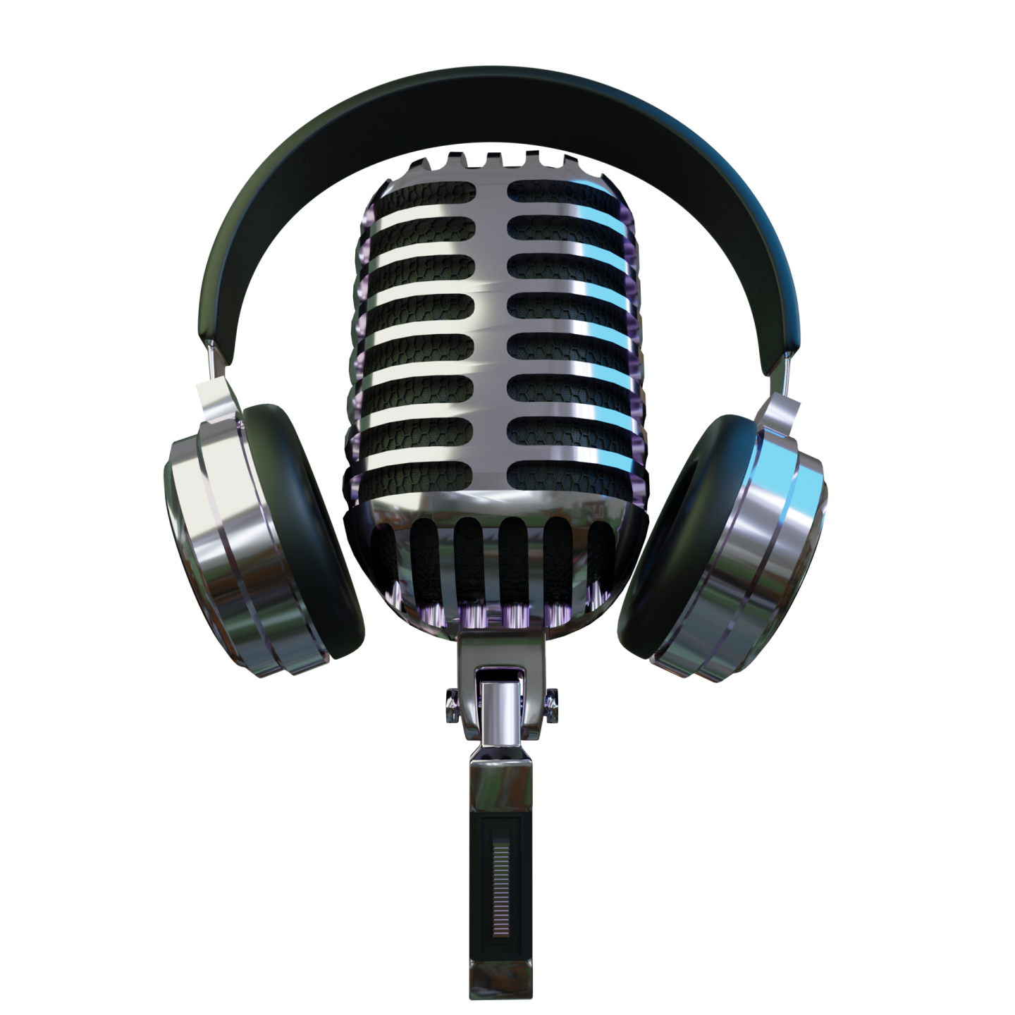 a microphone with headphones on it