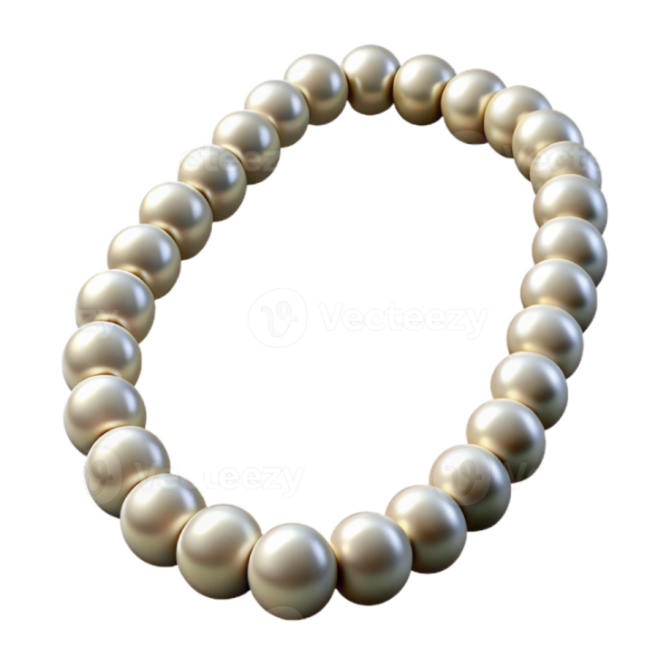 a pearl bracelet on a white background