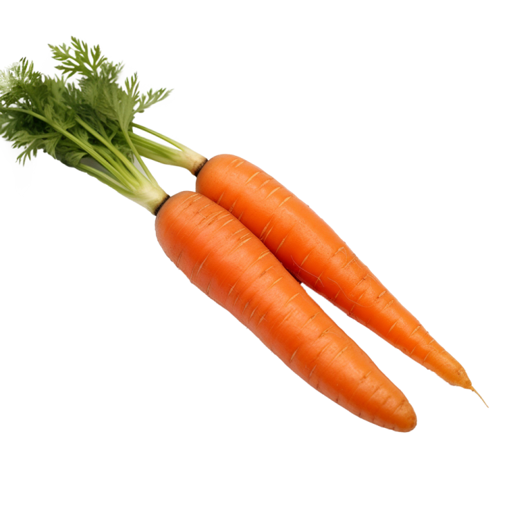 two carrots on a white background
