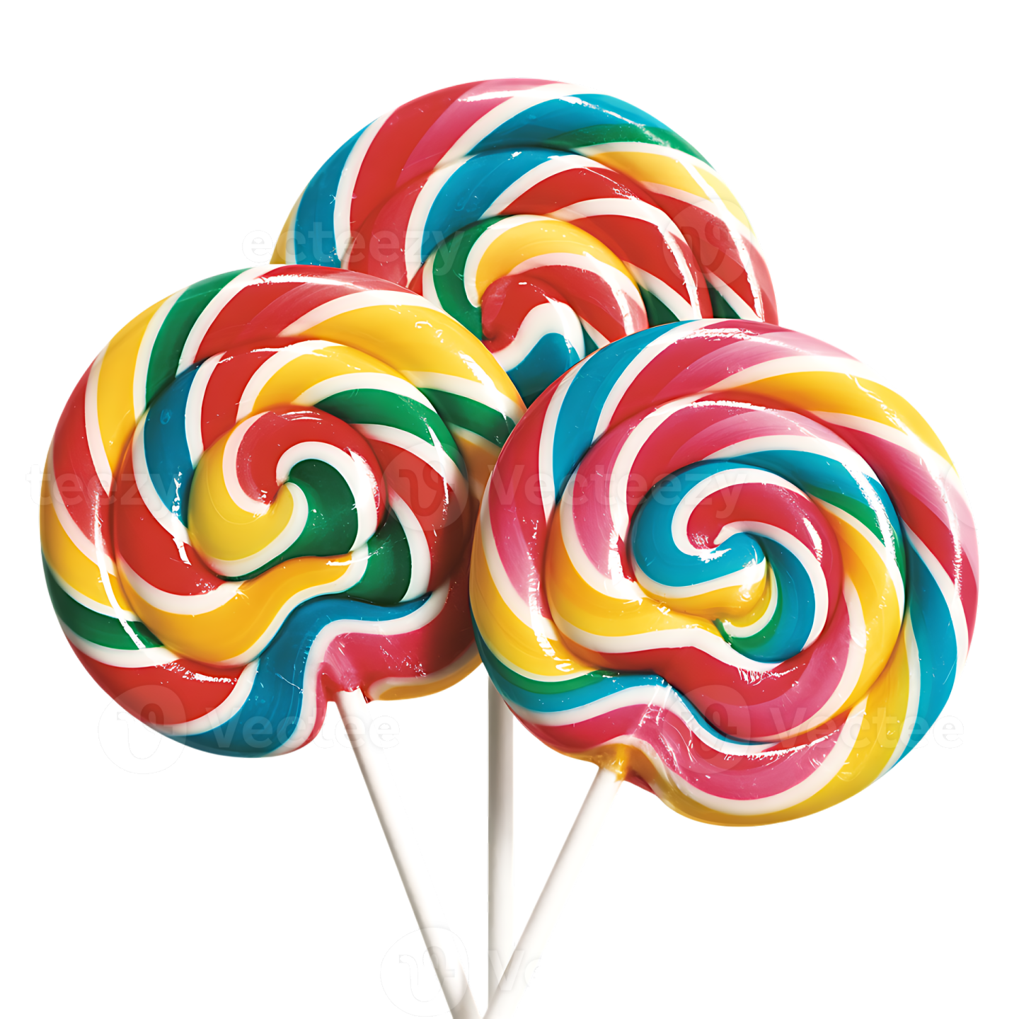 a bunch of colorful los on a stick