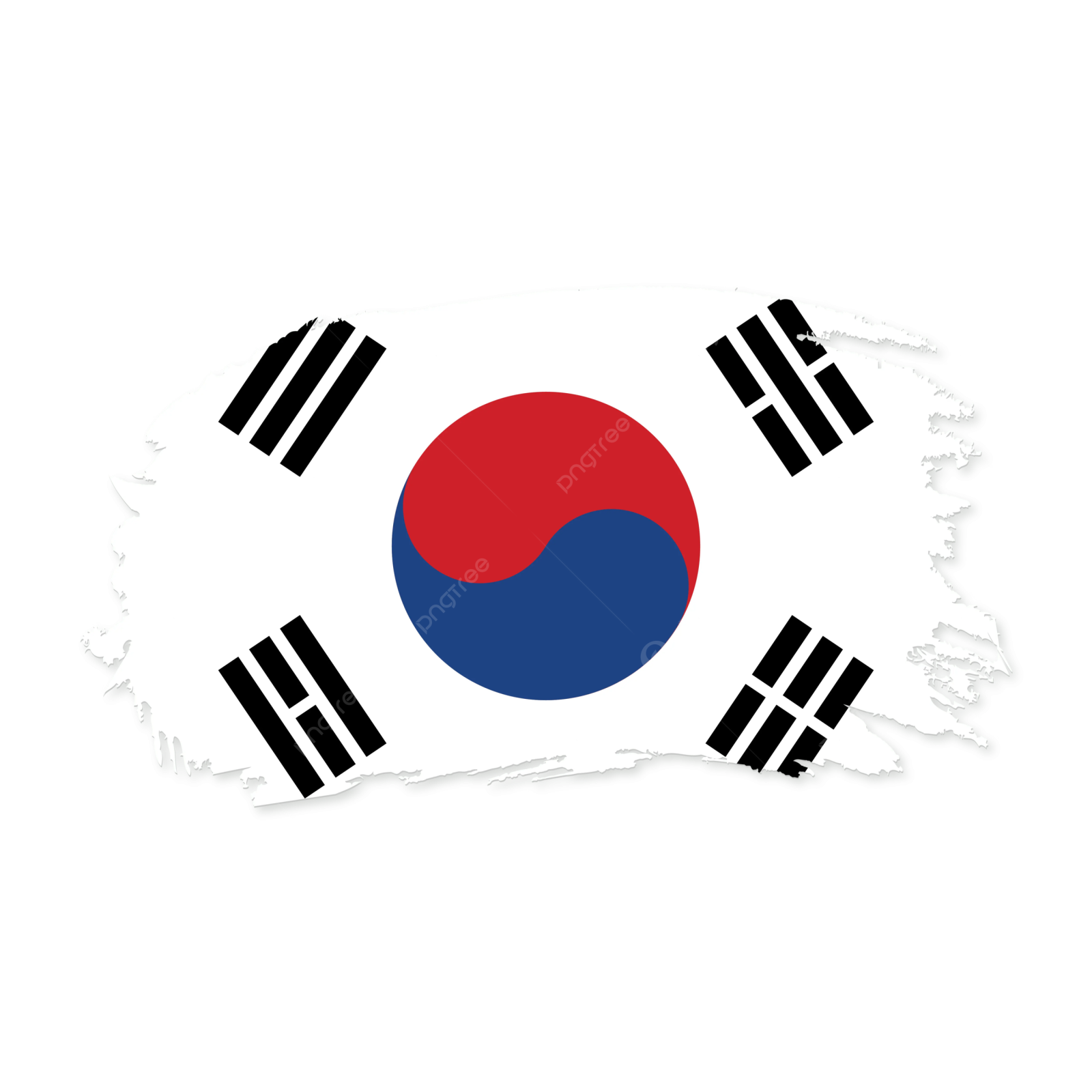 the south korean flag on a white background