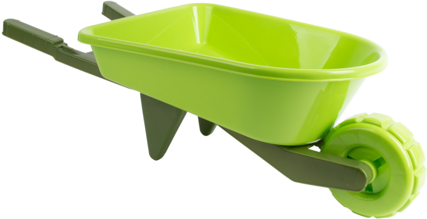 a green plastic wheel with wheels