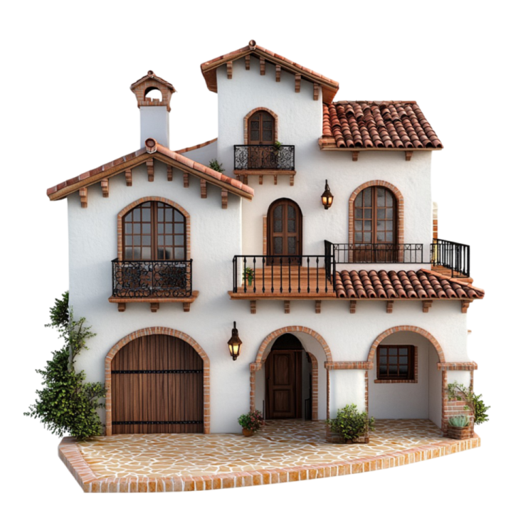 a small house with a balcony and balcony