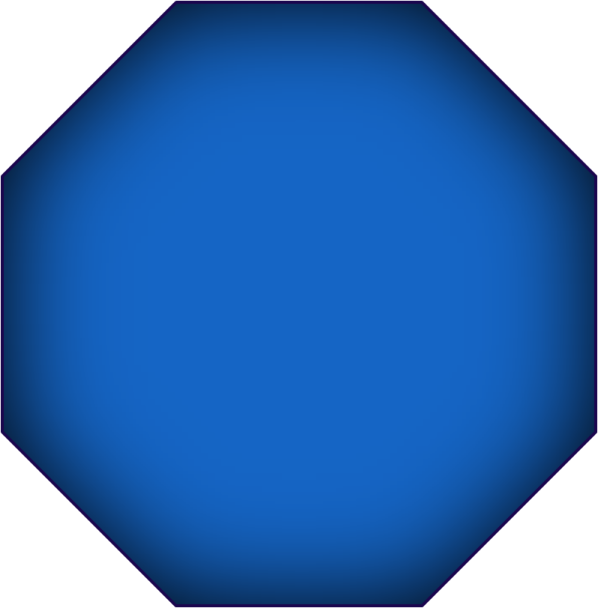 a hexagon with a blue background