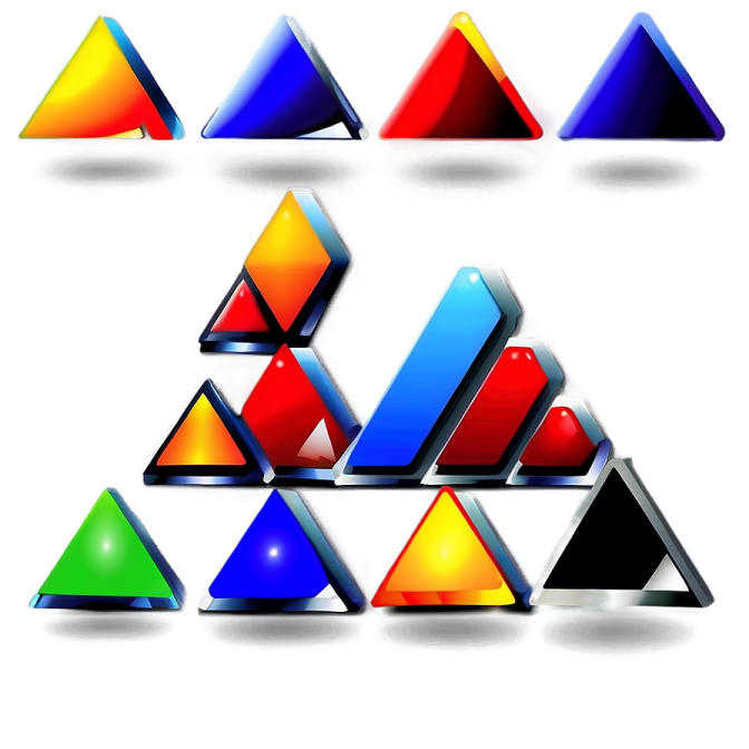 a set of triangulars in different colors