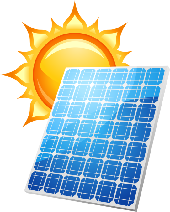 a solar panel with the sun behind it