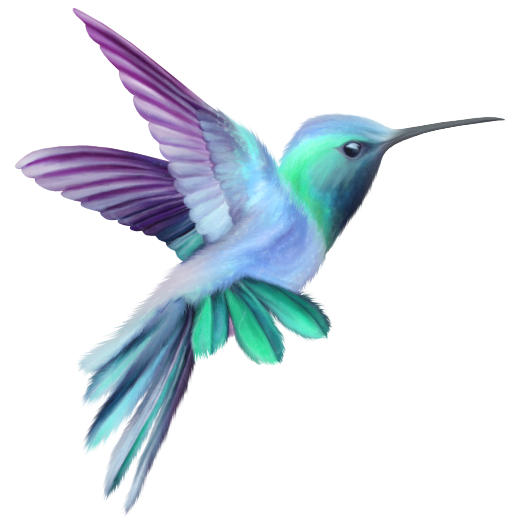 a painting of a hummingbird flying in the air