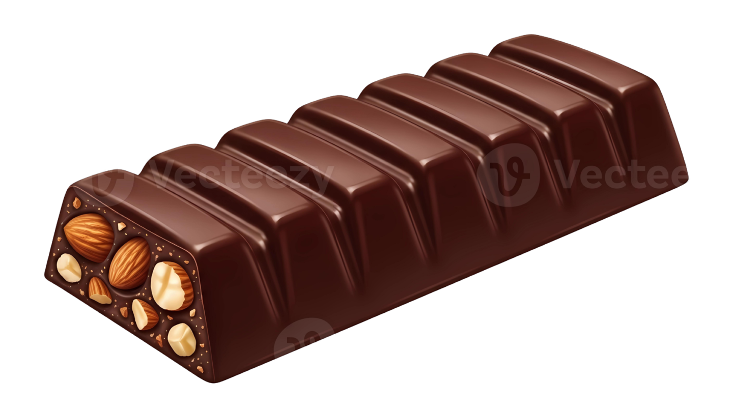 a chocolate bar with nuts on top