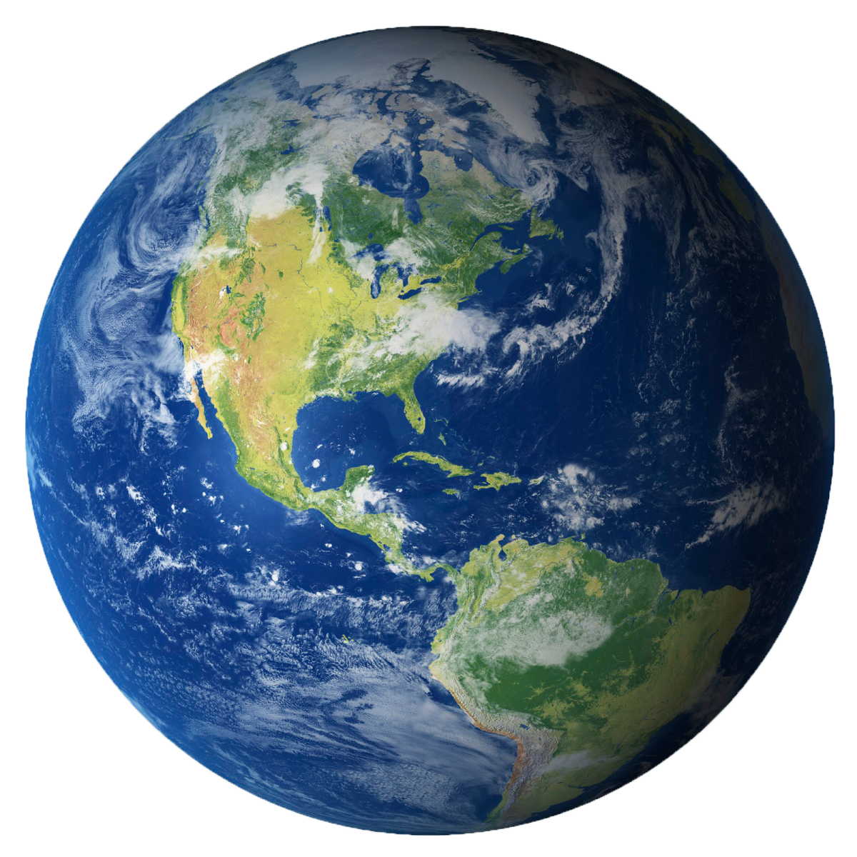 the earth with a white background