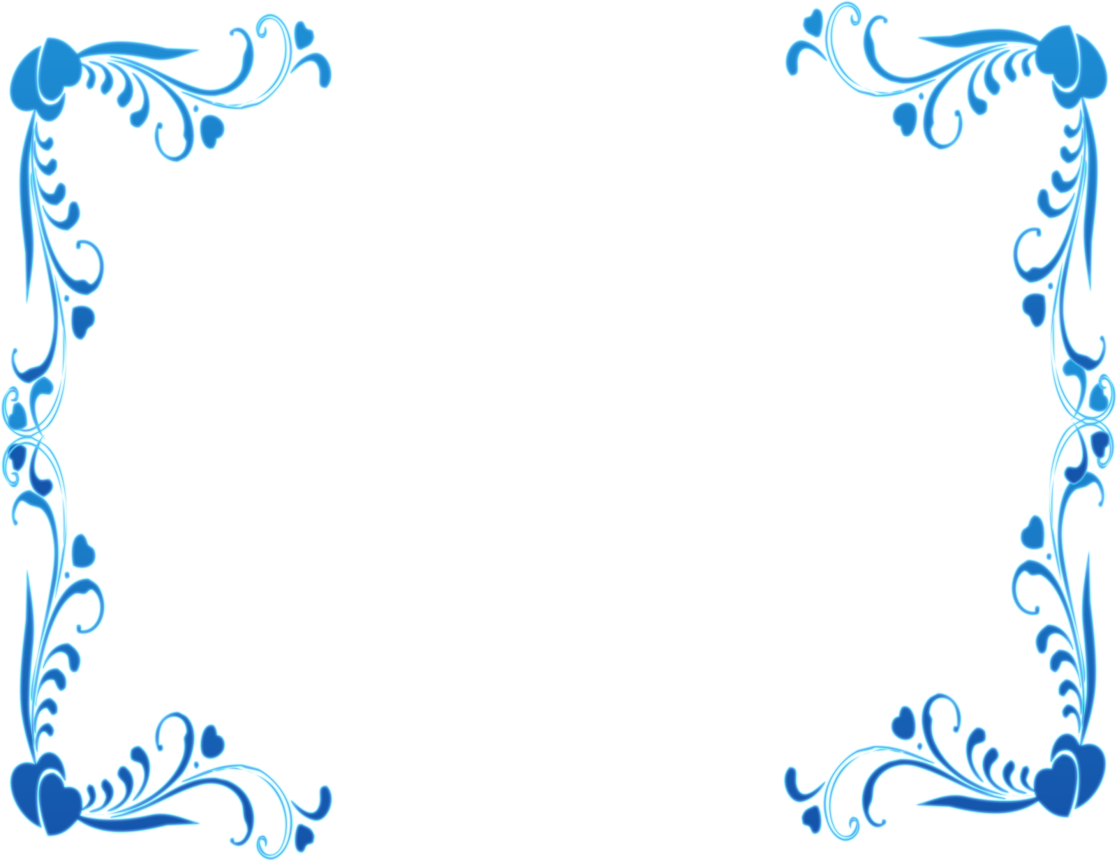 a blue and white floral frame