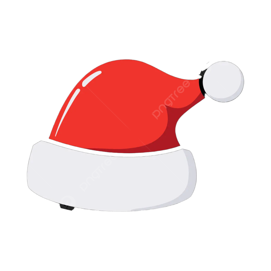 a red santa hat on white background