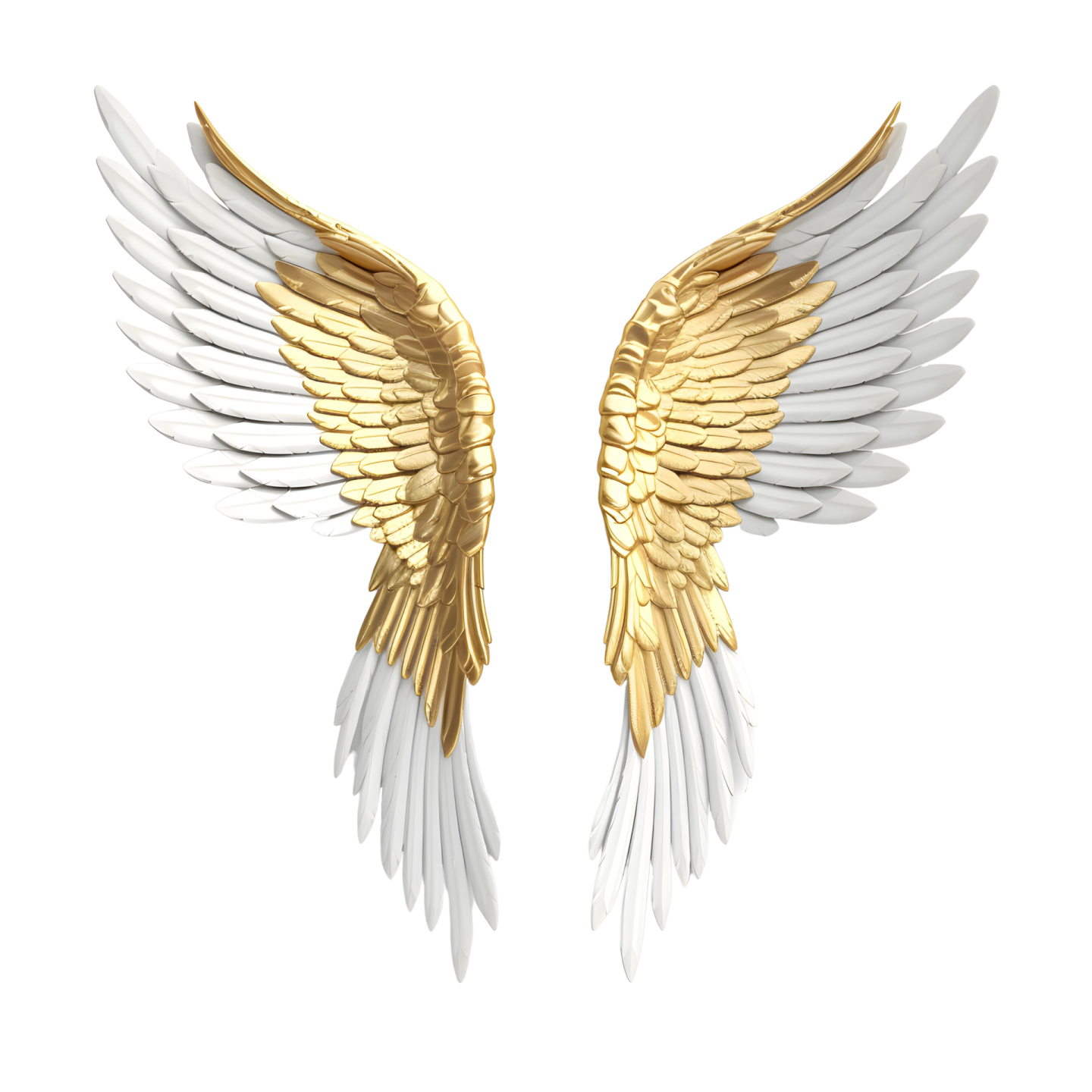 a pair of white and gold wings