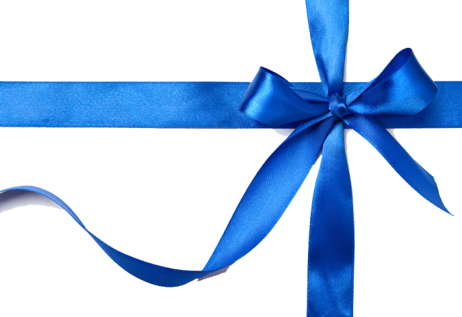 a blue ribbon on a white background