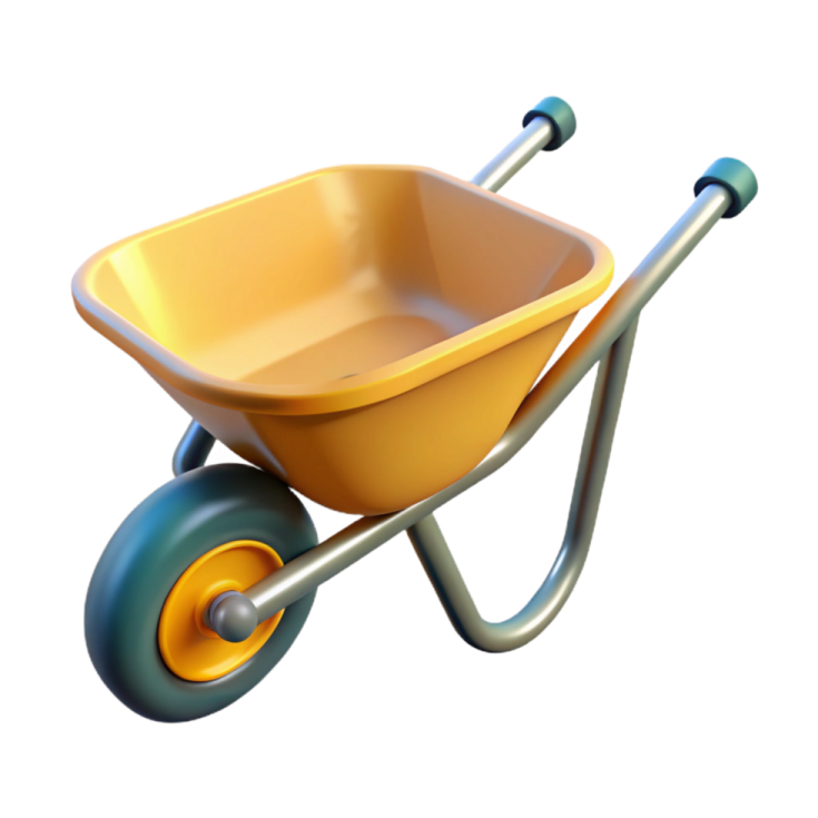 a yellow wheelbar on a white background