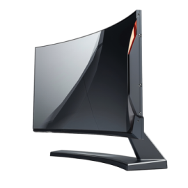 a computer monitor on a white background