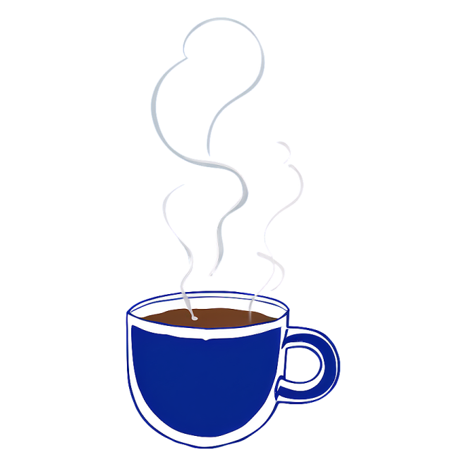 a cup of coffee on a white background