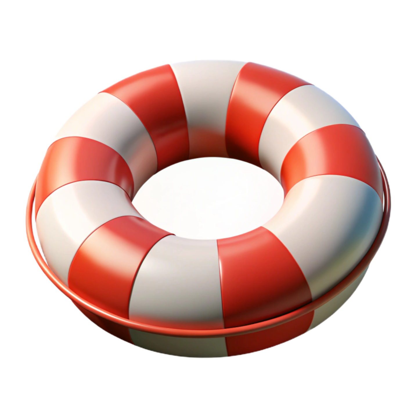 a red and white life ring