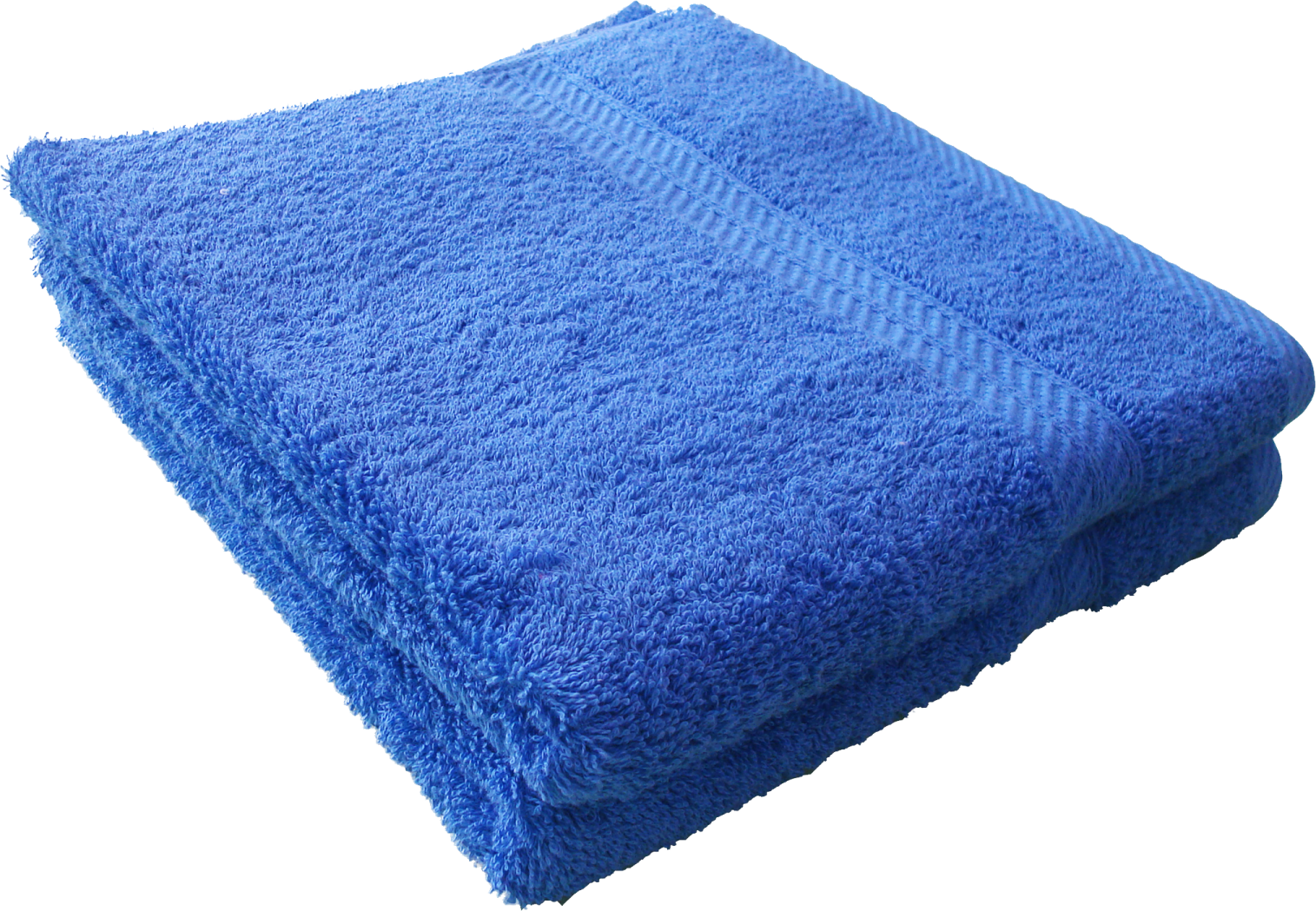 a blue towel on a white background