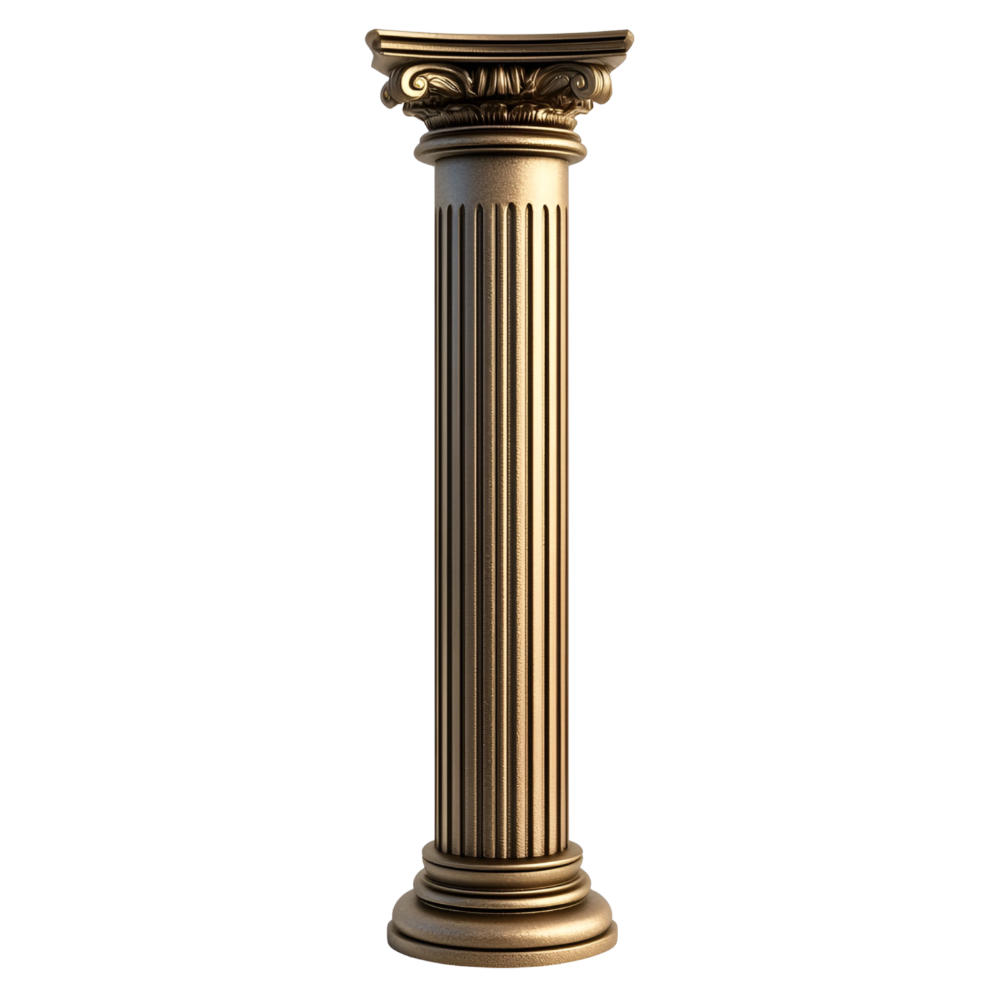a gold column with a white background
