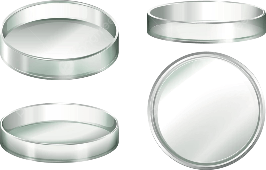 a set of three round mirrors on white background