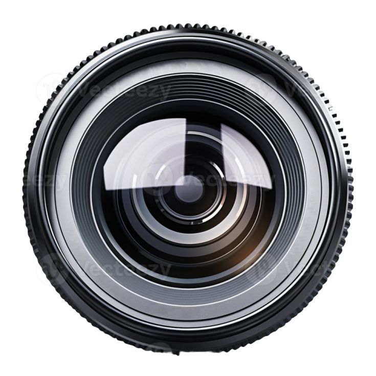 a camera lens on a white background