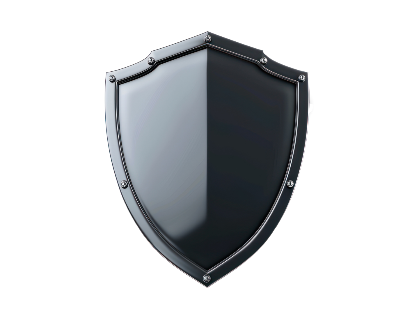 a black shield on a white background