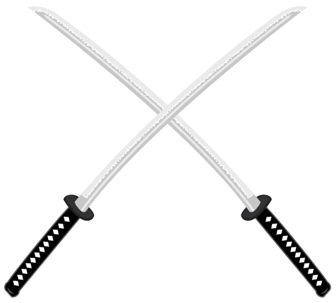 two crossed swords on a white background