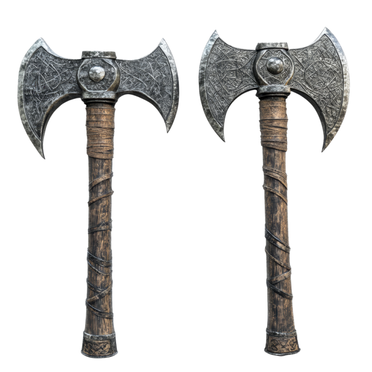two axes on a white background