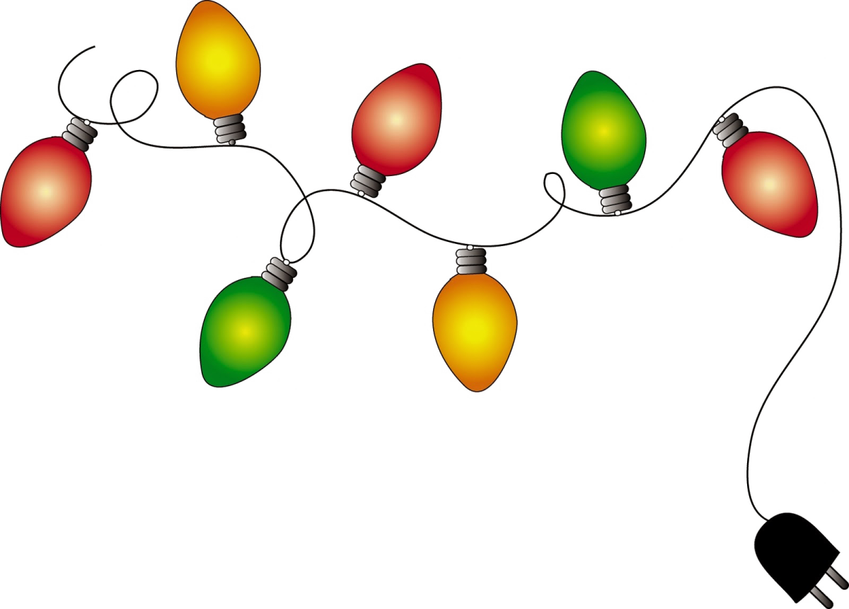 a string of christmas lights on a white background