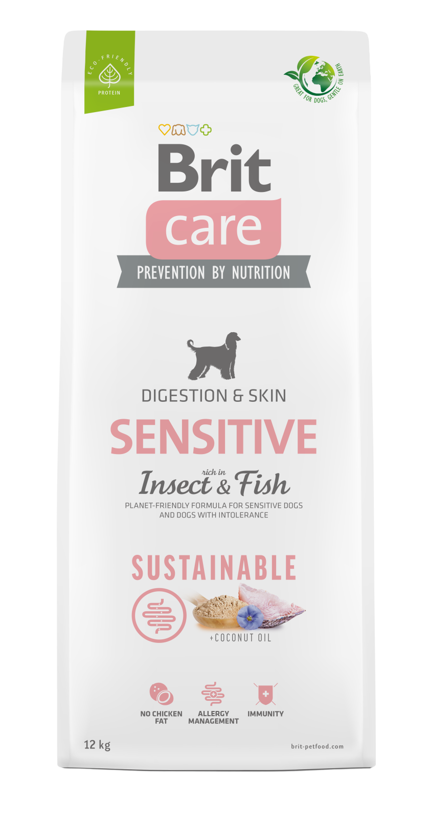 a bag of brit cat food with salmon and chicken