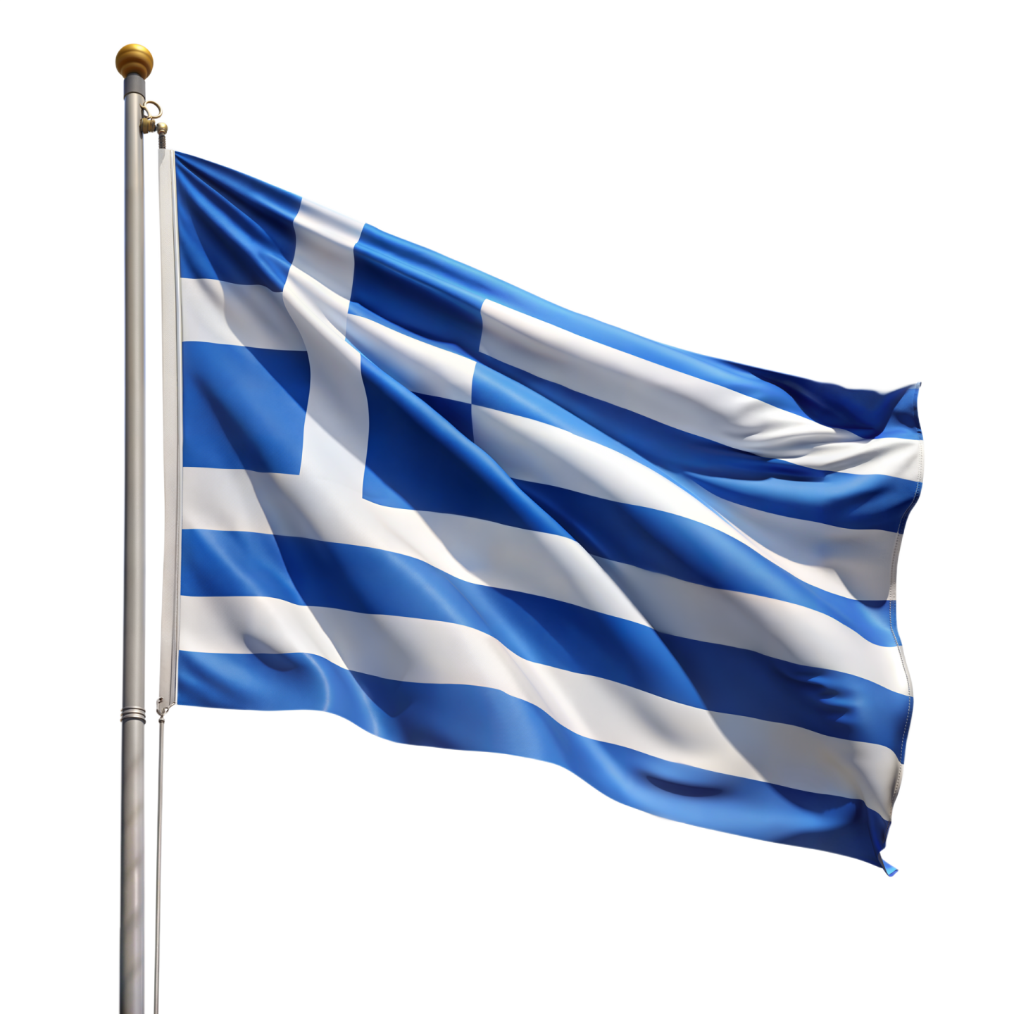 a greek flag flying in the wind