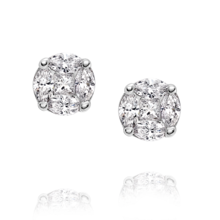 a pair of diamond stud earrings