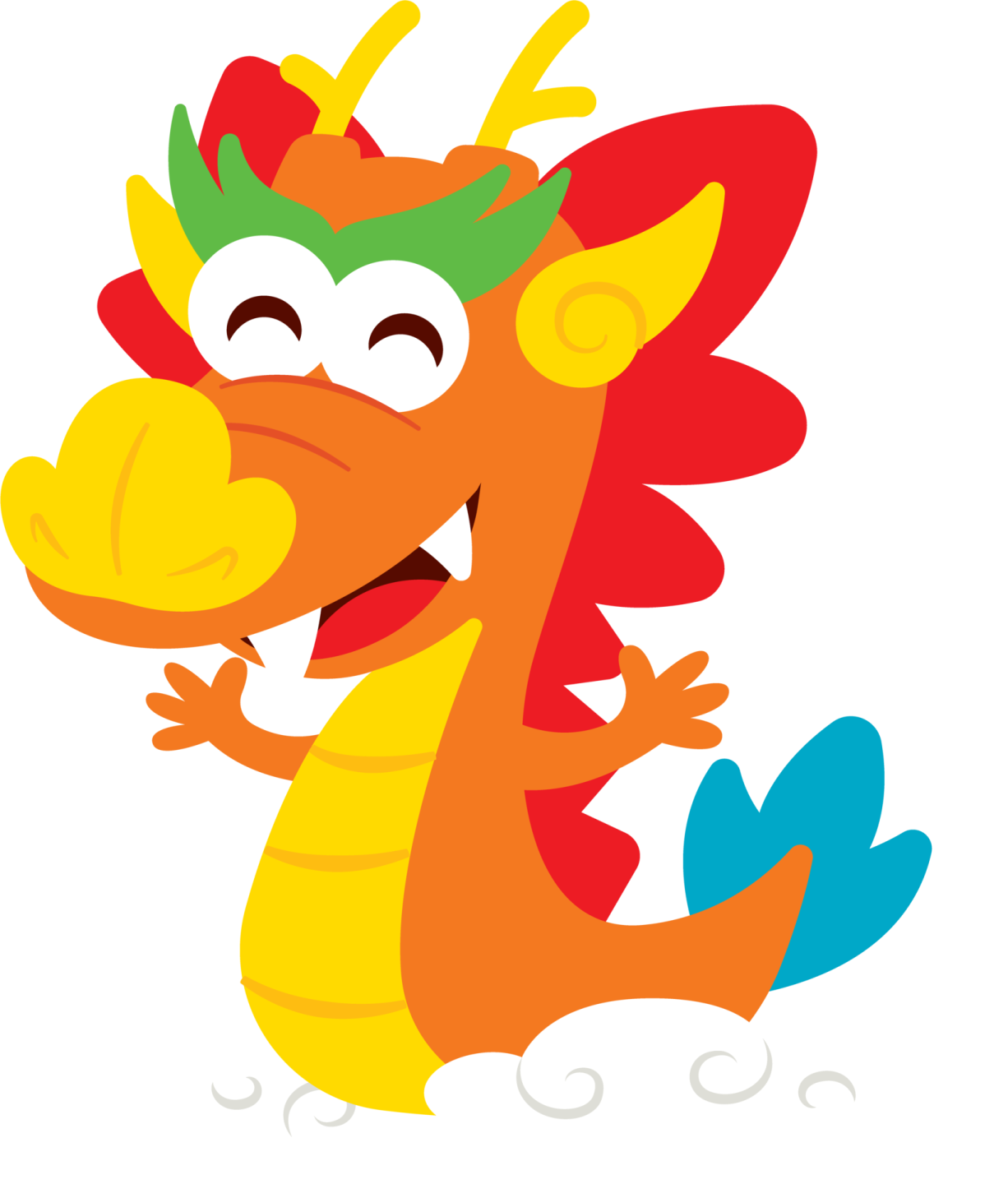 vector illustration of a cute dragon