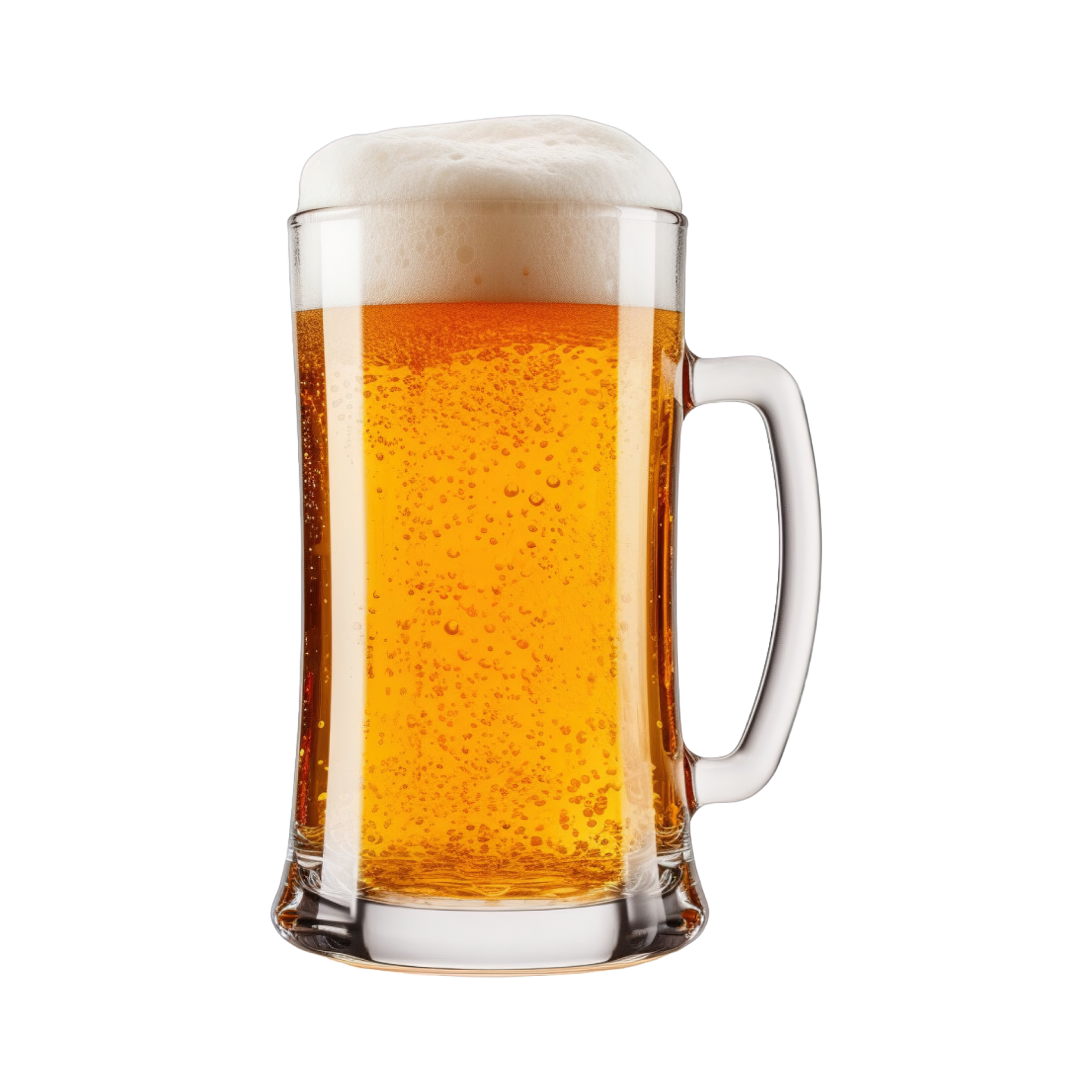 a glass of beer on a white background