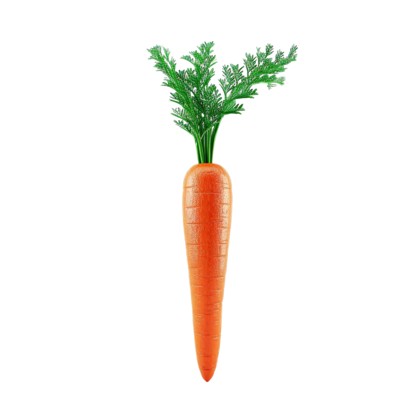 a carrot with leaves on top of it