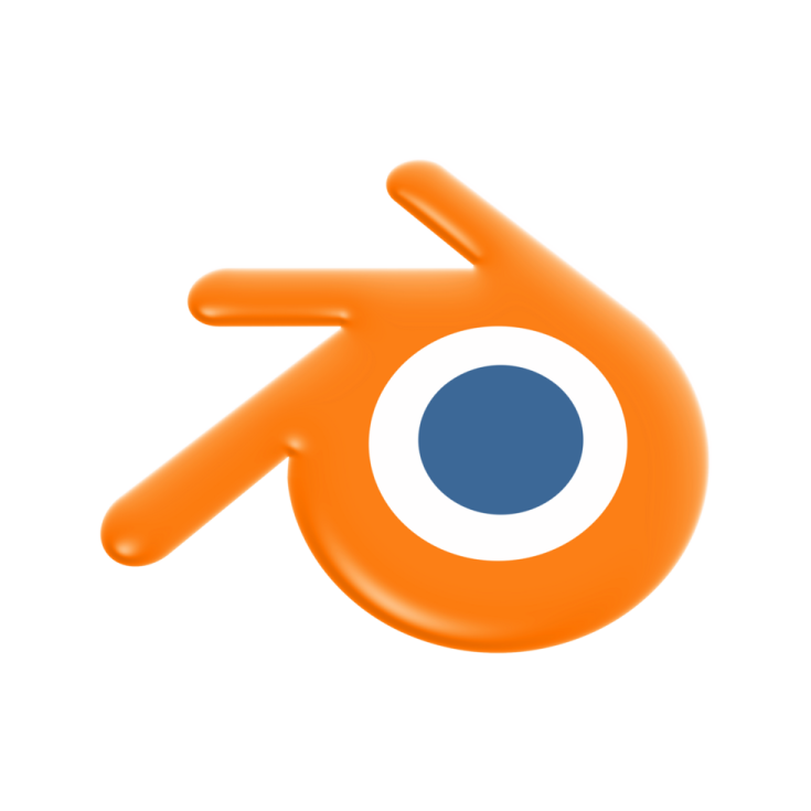 an orange and blue logo with a white background