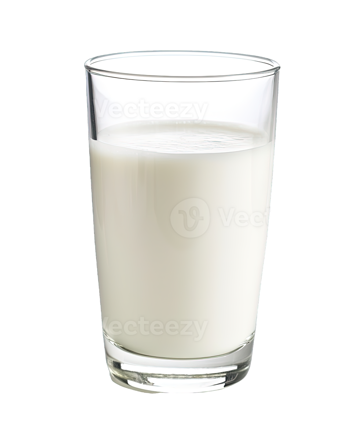 a glass of milk on a white background